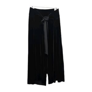 Lane Bryant Velvet Wide Leg Pants Womens Plus Size 22/24 Black Velour Waist Tie